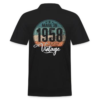 Millésime fabriqué en 1958 Année de naissance 1958 Anniversaire - Polo Homme - noir - Dos - Kai (181cm)