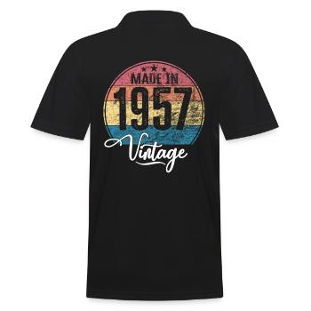 Millésime Fabriqué en 1957 Année de naissance 1957 Anniversaire - Polo Homme - noir - Dos - Kai (181cm)