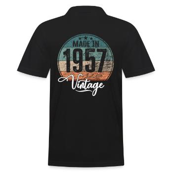 Millésime Fabriqué en 1957 Année de naissance 1957 Anniversaire - Polo Homme - noir - Dos - Kai (181cm)