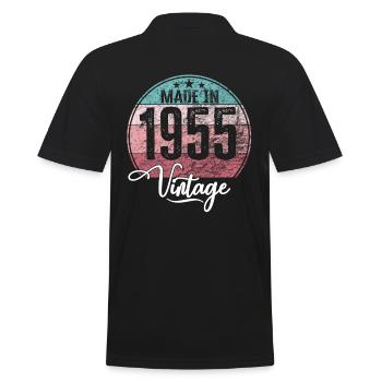 Vintage Made in 1955 Year of birth 1955 Birthday - Men's Polo Shirt - black - Back - Kai (181cm)
