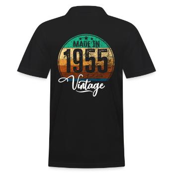 Millésime fabriqué en 1955 Année de naissance 1955 Anniversaire - Polo Homme - noir - Dos - Kai (181cm)