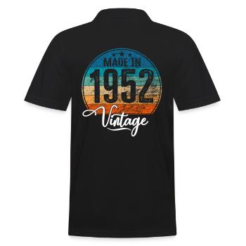 Vintage Made in 1952 Geburtsjahr 1952 Geburtstag - Männer Poloshirt - Schwarz - Hinten - Kai (181cm)