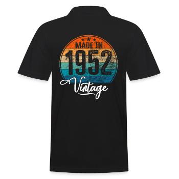 Vintage Made in 1952 Geburtsjahr 1952 Geburtstag - Männer Poloshirt - Schwarz - Hinten - Kai (181cm)