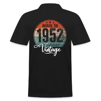 Vintage Made in 1952 Geburtsjahr 1952 Geburtstag - Männer Poloshirt - Schwarz - Hinten - Kai (181cm)