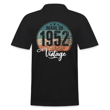 Vintage Made in 1952 Geburtsjahr 1952 Geburtstag - Männer Poloshirt - Schwarz - Hinten - Kai (181cm)