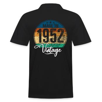 Vintage Made in 1952 Geburtsjahr 1952 Geburtstag - Männer Poloshirt - Schwarz - Hinten - Kai (181cm)