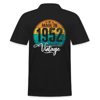 Vintage Made in 1952 Geburtsjahr 1952 Geburtstag - Männer Poloshirt - Schwarz - Hinten - Kai (181cm)