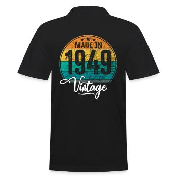Vintage Made in 1949 Year of birth 1949 Birthday - Men's Polo Shirt - black - Back - Kai (181cm)