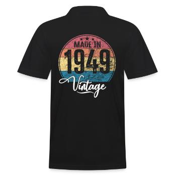 Vintage Made in 1949 Year of birth 1949 Birthday - Men's Polo Shirt - black - Back - Kai (181cm)