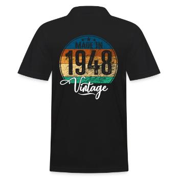 Millésime fabriqué en 1948 Année de naissance 1948 Anniversaire - Polo Homme - noir - Dos - Kai (181cm)