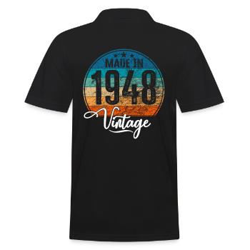 Millésime fabriqué en 1948 Année de naissance 1948 Anniversaire - Polo Homme - noir - Dos - Kai (181cm)