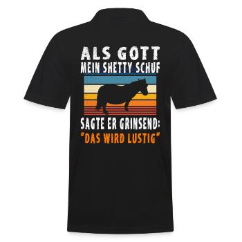 Lustiger Shetty Spruch - Männer Poloshirt - Schwarz - Hinten - Kai (181cm)