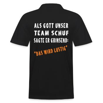 Lustige Team Sprüche - Männer Poloshirt - Schwarz - Hinten - Kai (181cm)