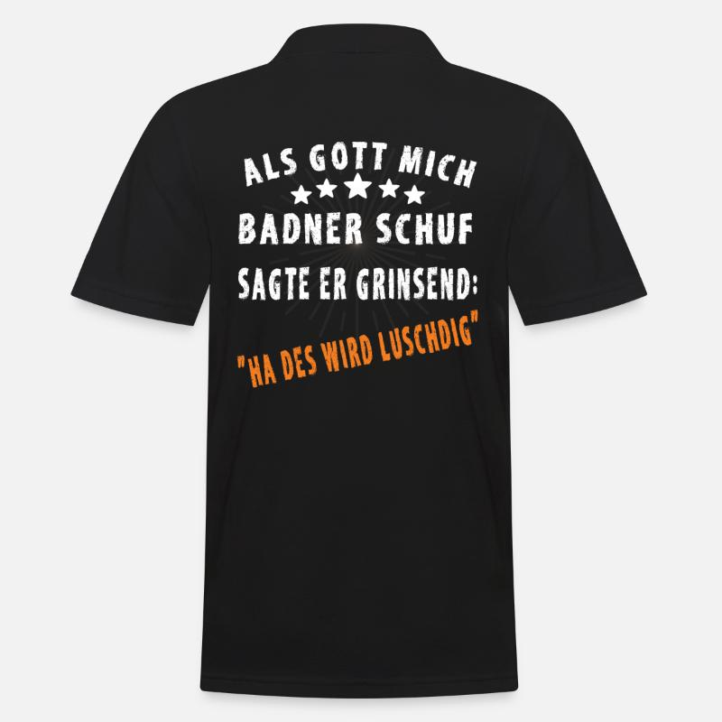 Lustige Badner Sprüche - Männer Poloshirt - Schwarz