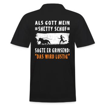 Lustiger Shetty Spruch - Männer Poloshirt - Schwarz - Hinten - Kai (181cm)