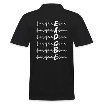 Gitarren Herzschlag von Gitarristen - Männer Poloshirt - Schwarz - Hinten - Kai (181cm)