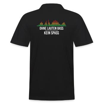 Techno lauter Bass - Männer Poloshirt - Schwarz - Hinten - Kai (181cm)