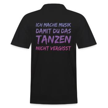 Disco Discjockey Musik selber machen - Männer Poloshirt - Schwarz - Hinten - Kai (181cm)