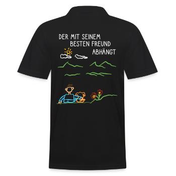 Old English Bulldog mein bester Freund - Männer Poloshirt - Schwarz - Hinten - Kai (181cm)