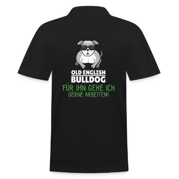 Old English Bulldog mein Chef - Männer Poloshirt - Schwarz - Hinten - Kai (181cm)