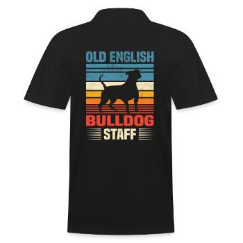 Retro Old English Bulldog Staff - Männer Poloshirt - Schwarz - Hinten - Kai (181cm)