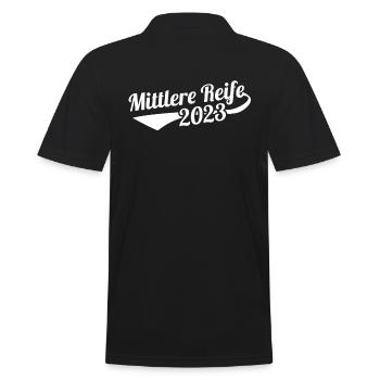 Abschluss Realschule Mittlere Reife 2023 - Männer Poloshirt - Schwarz - Hinten - Kai (181cm)