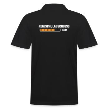 Realschulabschluss lädt Realschule - Männer Poloshirt - Schwarz - Hinten - Kai (181cm)