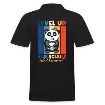 Realschule Einschulung Gamer - Männer Poloshirt - Schwarz - Hinten - Kai (181cm)