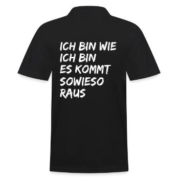 Zu sich stehen - Männer Poloshirt - Schwarz - Hinten - Kai (181cm)