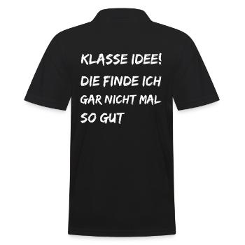 Lustiger Spruch Klasse Idee - Männer Poloshirt - Schwarz - Hinten - Kai (181cm)