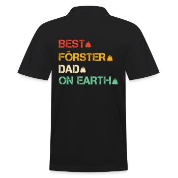 Waldfacharbeiter Förster Papa - Männer Poloshirt - Schwarz - Hinten - Kai (181cm)