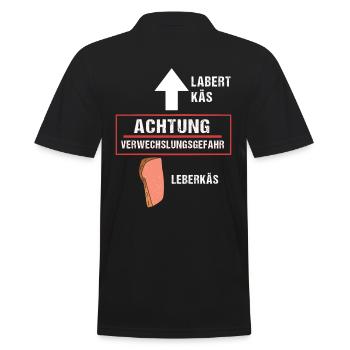 Leberkäs Labert Käs - Männer Poloshirt - Schwarz - Hinten - Kai (181cm)