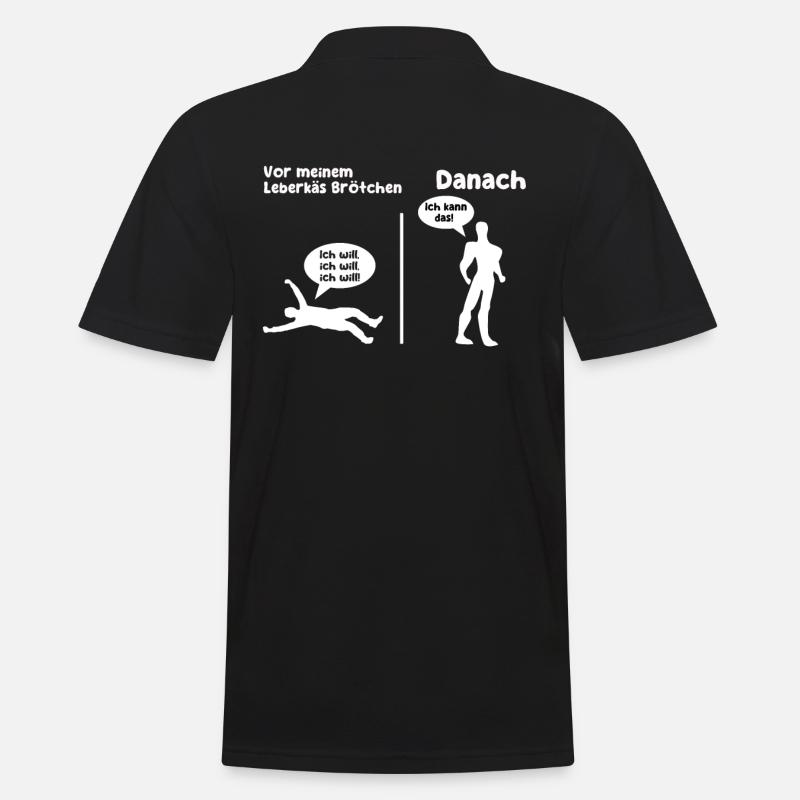 Leberkäs Brötchen - Männer Poloshirt - Schwarz