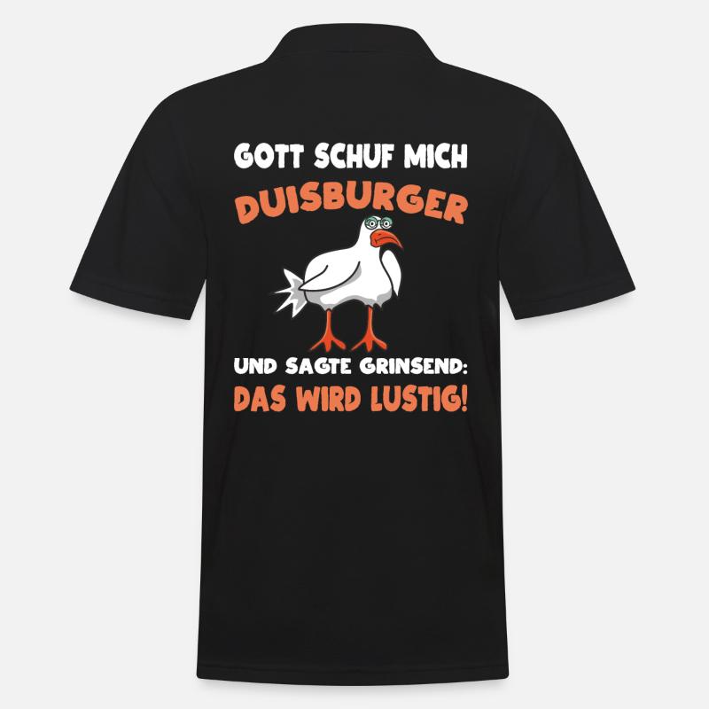 Gott mich schuf als Duisburger - Männer Poloshirt - Schwarz