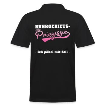 Ruhrgebiets Prinzessin - Männer Poloshirt - Schwarz - Hinten - Kai (181cm)