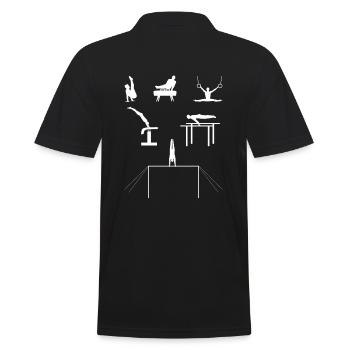 Kunstturnen Bodenturnen Gymnastik - Männer Poloshirt - Schwarz - Hinten - Kai (181cm)