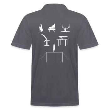 Kunstturnen Bodenturnen Gymnastik - Männer Poloshirt - Anthrazit - Hinten - Nico (186cm)