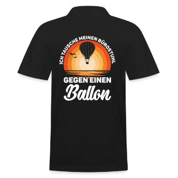 Retro Ballonfahrer Heißluftballonflug - Männer Poloshirt - Schwarz - Hinten - Kai (181cm)