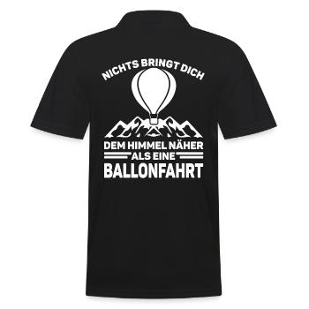 Ballonfahrt bringt dich dem Himmel nahe - Männer Poloshirt - Schwarz - Hinten - Kai (181cm)