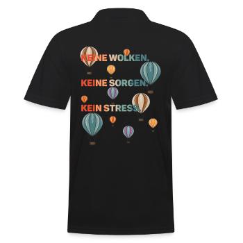 Lustiger Spruch Heißluftballonfahrt Ballonfahren - Männer Poloshirt - Schwarz - Hinten - Kai (181cm)