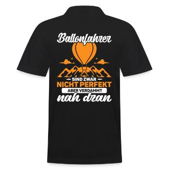 Gasballon Ballon Crew nicht perfekt - Männer Poloshirt - Schwarz - Hinten - Kai (181cm)