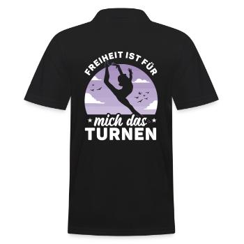 Bodenturnen Akrobatisch Kunstturnen - Männer Poloshirt - Schwarz - Hinten - Kai (181cm)