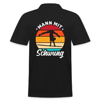 Turnen Geräteturnen Kunstturner - Männer Poloshirt - Schwarz - Hinten - Kai (181cm)