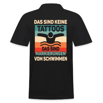 Wassersportler Rettungsschwimmer Schwimmer - Männer Poloshirt - Schwarz - Hinten - Kai (181cm)