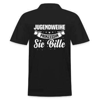 Jugendliche Jugendweihe Feier - Männer Poloshirt - Schwarz - Hinten - Kai (181cm)