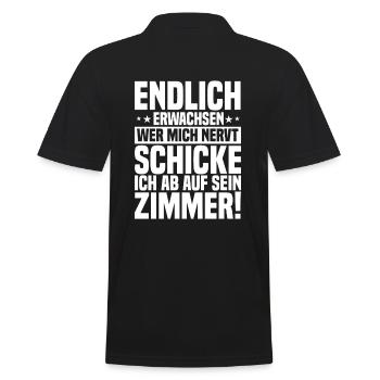 Sprüche zur Jugendweihe Feier - Männer Poloshirt - Schwarz - Hinten - Kai (181cm)