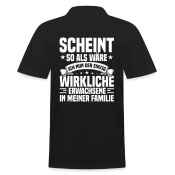 Sprüche zur Jugendweihe Jugendliche - Männer Poloshirt - Schwarz - Hinten - Kai (181cm)