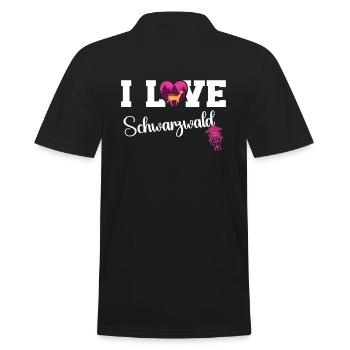 Schwarzwald Souvenir Schwarzwaldmädel - Männer Poloshirt - Schwarz - Hinten - Kai (181cm)