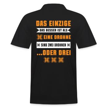 Drohnenpilot Drohnenfliegen - Männer Poloshirt - Schwarz - Hinten - Kai (181cm)