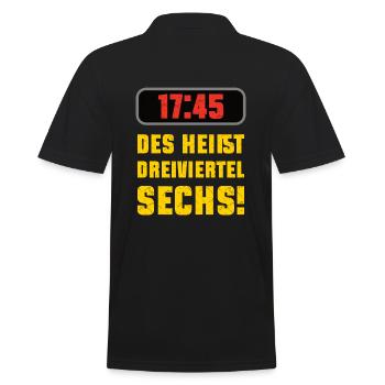 Schwarzwald Souvenir Kuckucksuhr - Männer Poloshirt - Schwarz - Hinten - Kai (181cm)